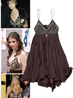 Matthew Williamson Fall 2005 Brown Embellished Dress